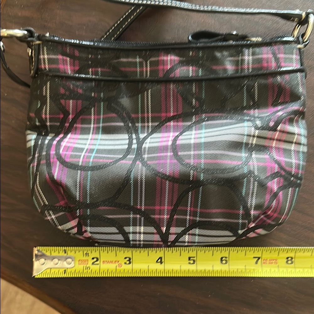 Coach Black and Pink Crossbody Bag with Signature Design